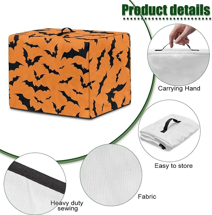 Halloween Bat Home Decor Blender Cover – Stylish Juicer Dust Cover Fits Most Stand Mixers &amp Coffee Makers Easy to Store &amp Wash Floral Print Design