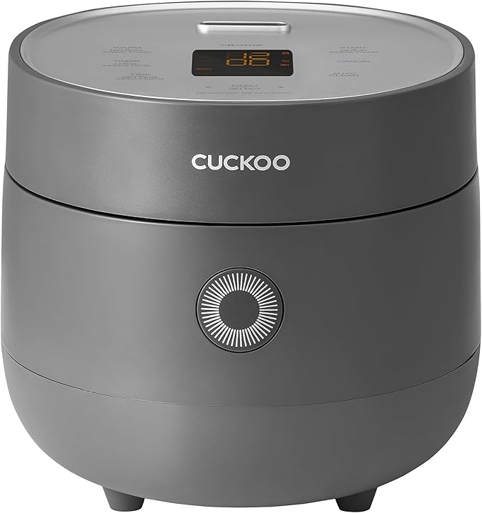CUCKOO Micom Rice Cooker 3-Cup Uncooked / 6-Cup Cooked with Nonstick Inner Pot Small Rice Maker with 8 Menu Options Fuzzy Logic Technology Auto Clean Quick Rice Mode Gray (CR-0375FG)