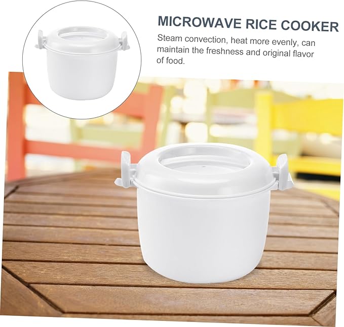 2pcs Microwave Rice Cooker Compact Food-grade Steamer for Rice Pasta and Vegetables for Home Office and Dorm Small