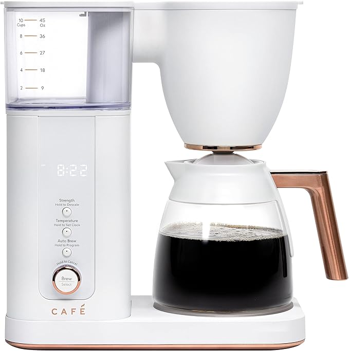 Café Specialty Drip Coffee Maker | 10-Cup Glass Carafe | WiFi Enabled Voice-to-Brew Technology | Smart Home Kitchen Essentials | SCA Certified Barista-Quality Brew | Matte White