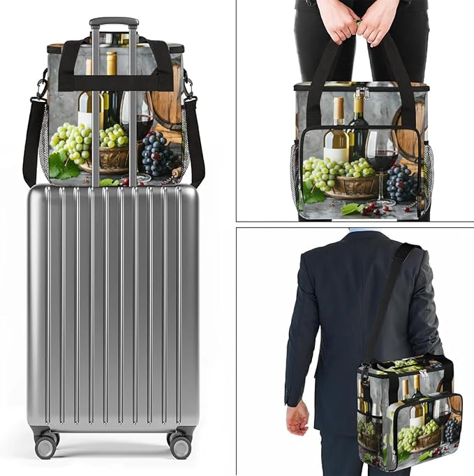 Coffee Maker Carrying Bag Grape Wine Single Cup Coffee Maker Travel Bag Compatible with Keurig K-Mini or K-Mini Plus Portable Storage Bag with Shoulder StrapAZ-192