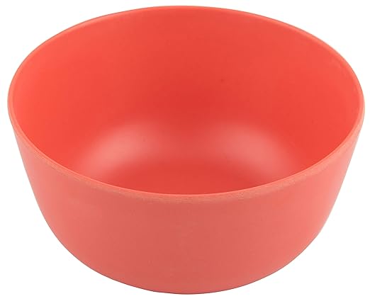 Melange 12-Piece Bamboo Dinnerware Set (Rounds Collection) | Shatter-Proof and Chip-Resistant Bamboo Plates and Bowls | Color: Red Orange | Dinner Plate Salad Plate &amp Soup Bowl (4 Each)