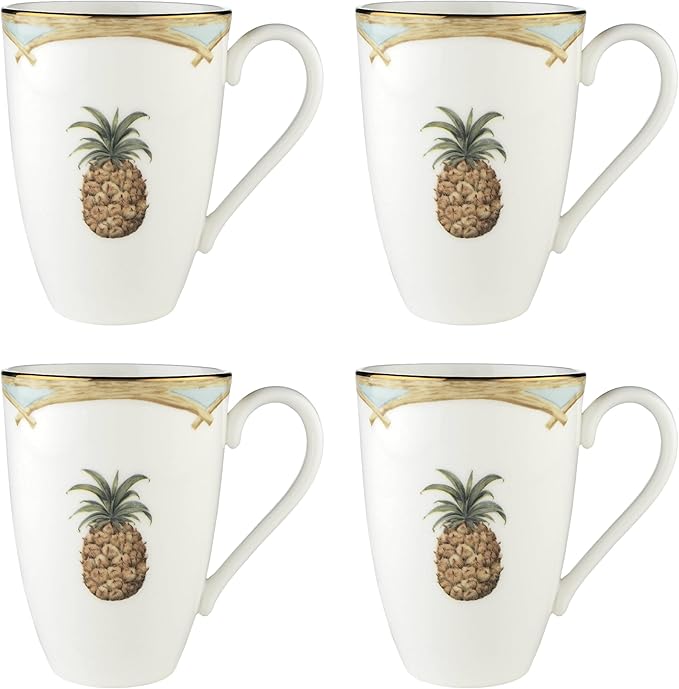 Lenox 897299 British Colonial Bamboo Mugs Set of 4