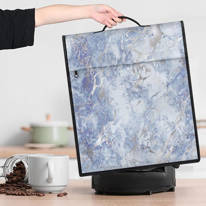 cfpolar Kitchen Aid Mixer Cover Compatible with 6-8 Quarts Blue Silver Marble Stand Mixer Cover Kitchen Aid Mixers Accessories Appliance Organizer Bag Dust Covers with Zipper Pocket