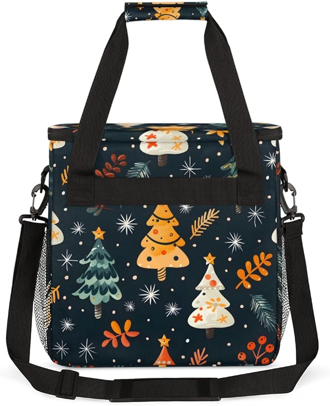Christmas Xmas Tree Coffee Maker Carrying Bag Portable Travel Storage Tote Bag Compatible with K-Mini or K-Mini Plus Single Serve Coffee Brewer Carrying Case with Multiple Pockets &amp Shoulder Str