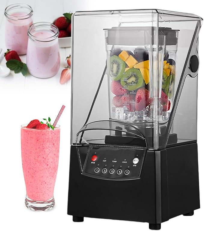 Blender Smoothie Maker 2200 W with Sound Enclosure Commercial Jug Blender Mixer Preset 5 Timings 1.8 L Capacity Stainless Steel Sharp Blades for Ice Cubes/Nuts/Fruit/Shake