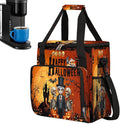 Skeleton Prince Pumpkin Bat Halloween Coffee Maker Carring Bag Travel Carrying Storage Tote Bag Compatible with Keurig K-Mini or K-Mini Plus Portable Single Serve Coffee Brewer Case with Pockets