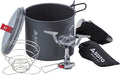SOTO Compact Helix Coffee Maker Portable Stainless Steel Pour Over Coffee Dripper wth New River Camping Pot &amp Portable Amicus Camping Stove with or without Igniter - Backpacking Stove Set