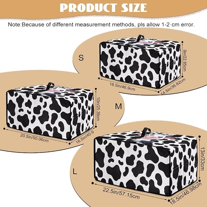 Cow Small Appliance Covers Set – Toaster Oven Dust Cover with Handle Top Bread Machine Protector Decorative &amp Practical Kitchen Gift for Women - L