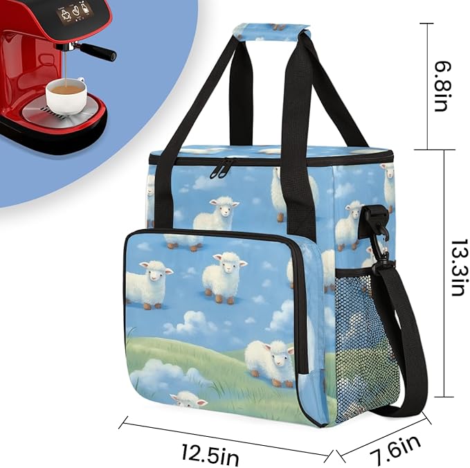 Sheep Steppe Coffee Maker Carrying Bag Portable Travel Storage Tote Bag Compatible with K-Mini or K-Mini Plus Single Serve Coffee Brewer Carrying Case with Multiple Pockets &amp Shoulder Strap
