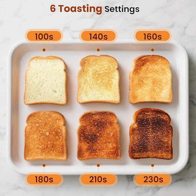 LINKChef 2 Slice Toaster Extra-Wide 1.5 Slots Touch Screen Control | Stainless Steel Bagel/Defrost/Reheat Functions