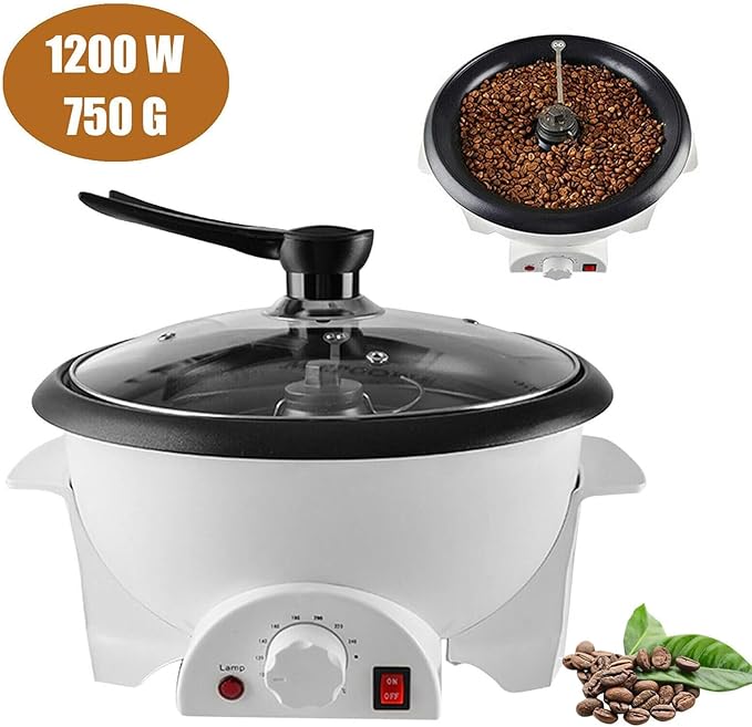 Food Burner Machine/Coffee Bean Maker With A Capacity Of 750G/Electric Coffee Roaster With Non-Stick Coating/Baking Coffee Raw Beans Tea(Temperature 0-240°C)
