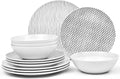 Noritake Grey Hammock 12-Piece Coupe Dinnerware Set Service for 4