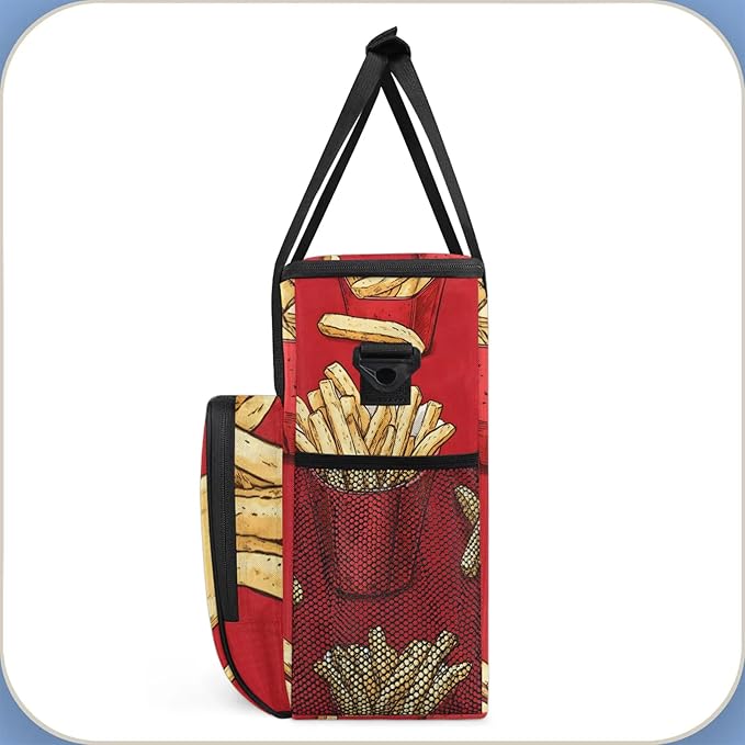 French Fries Coffee Maker Travel Bag Fastfood Insulated Grocery Bag Travel Picnic Leakproof Cooler Bags With Shoulder Strap