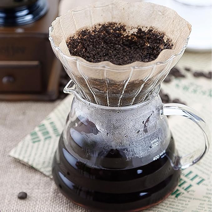 Pour Over Coffee Maker20 oz Borosilicate Glass Coffee Carafe Plastic Collar Coffee Maker Carafe 600 ml Clearfor Home Café Restaurant and Camping