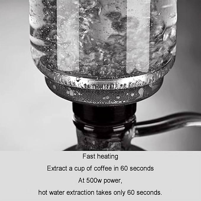 Electric Siphon Coffee Maker Coffee Maker Brewer With Auto Timer &amp 400ml Glass Pot 60s Extraction &amp 2 Power Adjustable Removable Design Vacuum Coffee Machine For Coffee Lover Coffee