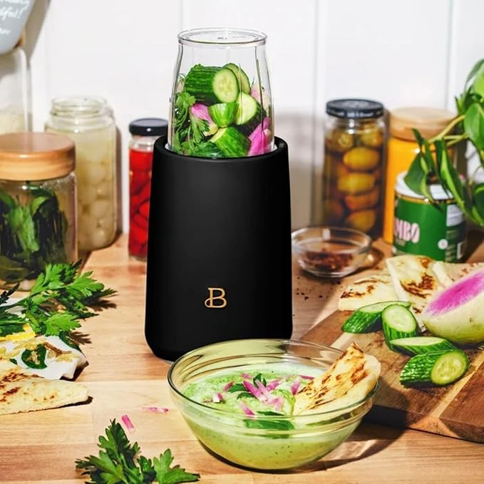 Personal Blender 240W with 12-Piece Set Portable Smoothie Maker with Travel Cups for Protein Shakes Juices and Smoothies (Black Sesame)