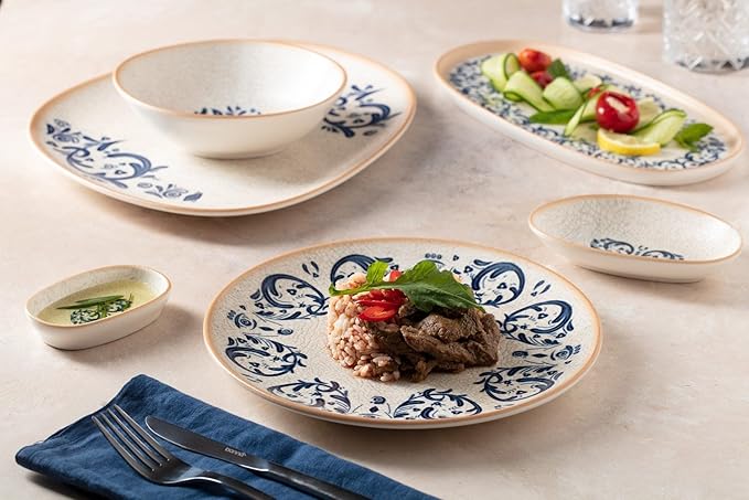 Dinnerware Set (Large) - Viento - 24 pieces - 6 Persons - Porcelain