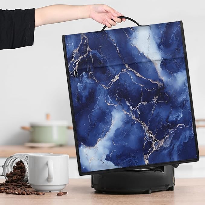 cfpolar Kitchen Aid Mixer Cover Compatible with 6-8 Quarts Blue Marble Pattern Stand Mixer Cover Kitchen Aid Mixers Accessories Appliance Organizer Bag Dust Covers with Zipper Pocket
