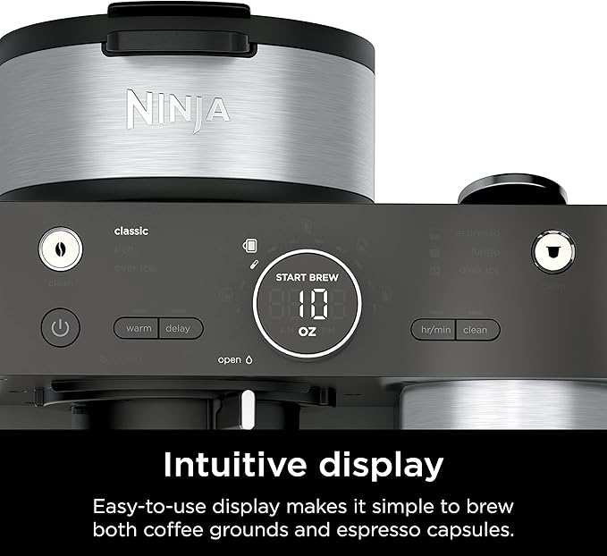 Ninja Espresso &amp Coffee Maker &amp Barista System 3 Espresso Brew Styles Single-Serve Coffee &amp Nespresso Capsule Compatible Built-in Frother Espresso Cappuccino &amp Latte Maker Black
