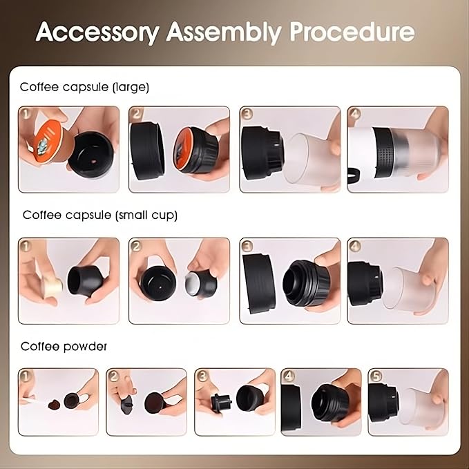 Portable Espresso Maker – Self-Heating USB-C Rechargeable Travel Coffee Maker for Car Camping Office portable coffee maker - portable coffee machine With Ground Coffee &amp NS Capsule (Green)