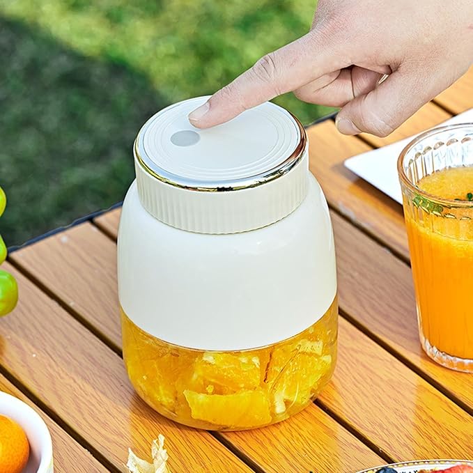 Portable Double Cover Juicer With Lightweight Design 21x12cm Portable Smoo-thie Blender Cordless Fruit Juicer Easy To Clean &amp Safe For Citrus Lemon Lime Orange Smoo-thie Juice Gym Use