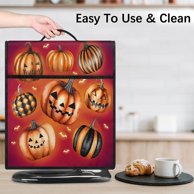 cfpolar Kitchen Aid Mixer Cover Compatible with 6-8 Quarts Halloween Bats Funny Pumpkin Stand Mixer Cover Kitchen Aid Mixers Accessories Appliance Organizer Bag Dust Covers with Zipper Pocket
