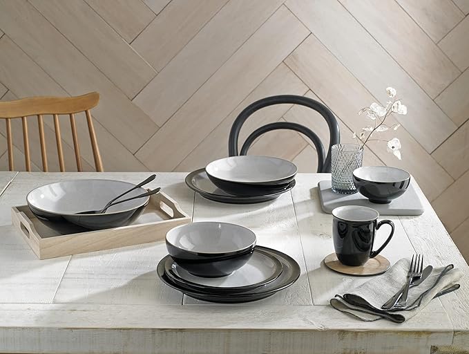 Denby Elements Black 4 Piece Dinnerware Set 406048552