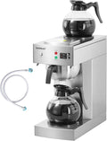 12-Cup Commercial Coffee Maker with Water Line 1.8L Auto-Filling Drip Coffee Maker Machine with 2 Glass Carafes and 2 Warmers Stainless Steel Pour over Coffee Brewer for Restaurant Office cafe