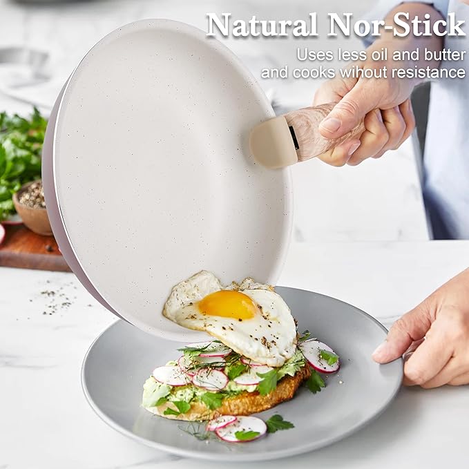 Pots and Pans Set Nonstick - YIIFEEO Kitchen Cookware Sets Detachable Handle Pot and Pan Set Removable Handle Camping Cooking Set Oven Broiler Safe 550F Non Toxic Frying Pans for Cooking Pan Set Gift