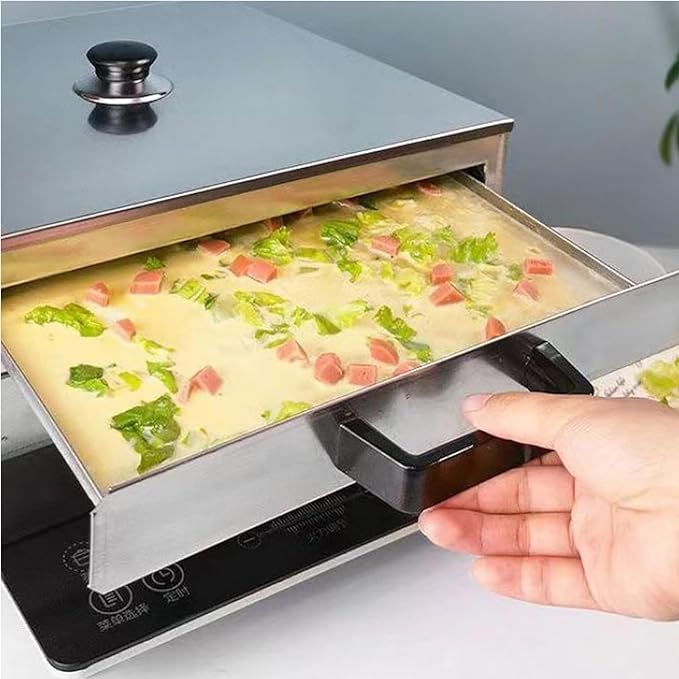 Gas Rice Noodle Roll Machine 304 Stainless Steel Breakfast Rice Noodle Roll Steamer Anti-Scalding Handle Chinese Cooking Recipe Buns and Dumplings Cooker