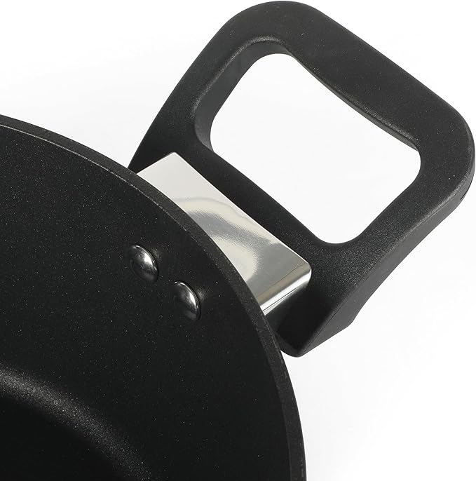 Oster Connelly 7 Piece Aluminum Premium Nonstick Pots and Pans Cookware Set W/Induction &amp Bakelite Stay Cool Handle - Black