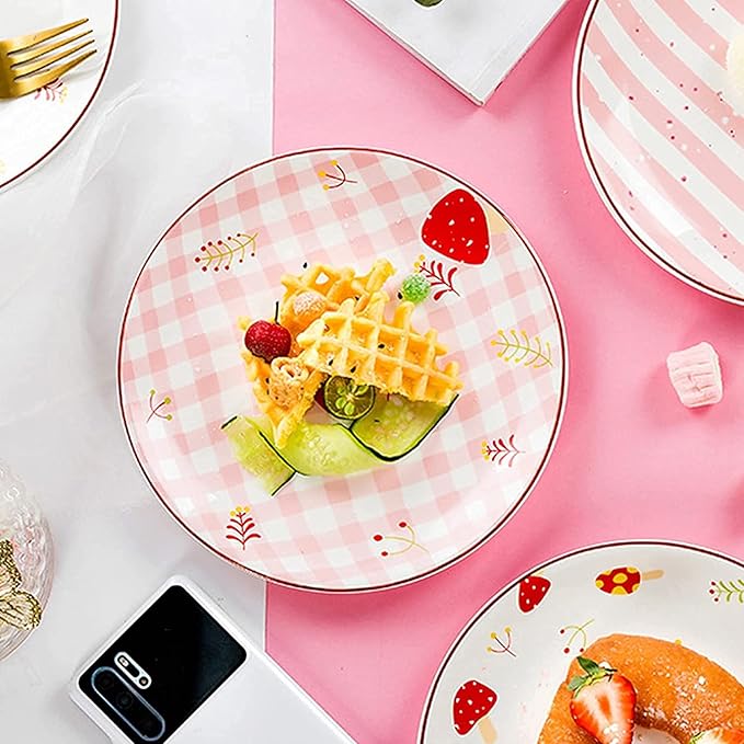 Dinnerware Sets - Luxury Gift Dishes Service Set Ceramic Dinner Plates Set- 4-Piece Western Steak Plates Household Vegetable Plates Fruit Plates Dinnerware Set Table Service