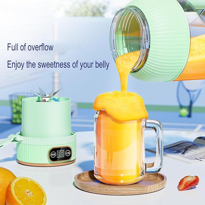 large portable blenderpowerful motor driving ten-blade cutter head dual large-capacity batteries TYPE-C fast charging head 42Oz (1200ml) large capacity (BLUE 2 barrel)