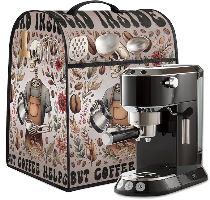 cfpolar Kitchen Aid Mixer Cover Compatible with 6-8 Quarts Halloween Skull Coffee Stand Mixer Cover Kitchen Aid Mixers Accessories Appliance Organizer Bag Dust Covers with Zipper Pocket