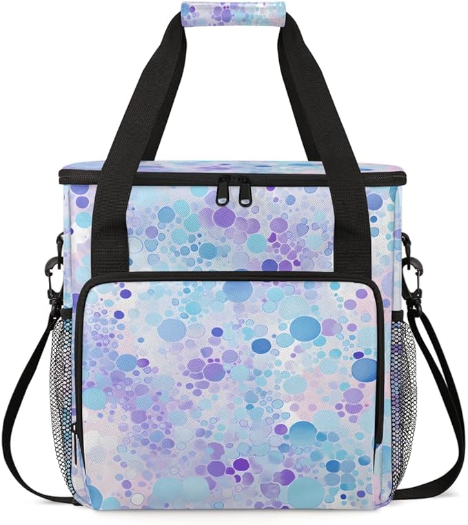 Glitter Coffee Maker Carrying Bag Alice Blue Portable Travel Storage Tote Bag Compatible with K-Mini or K-Mini Plus Single Serve Coffee Brewer Carrying Case with Multiple Pockets &amp Shoulder Stra