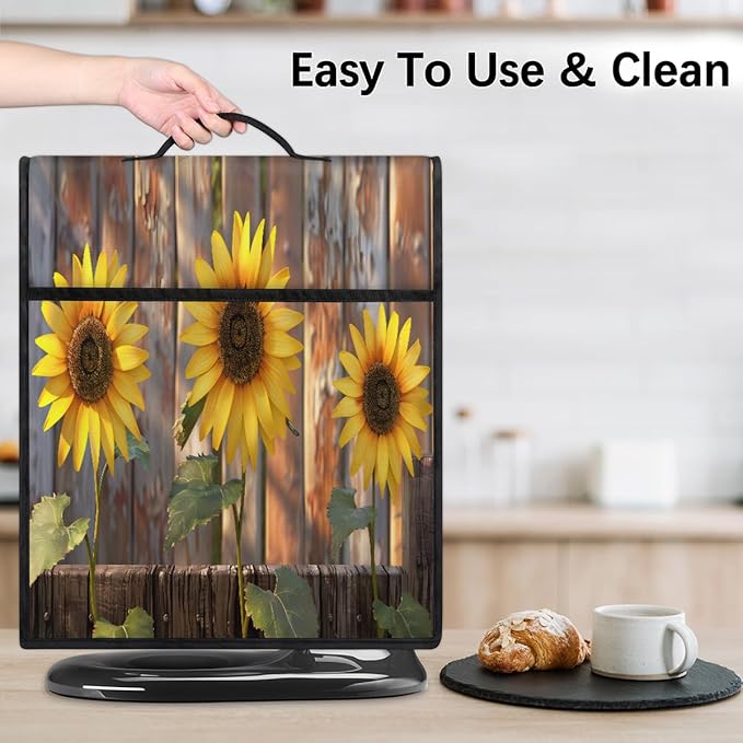cfpolar Kitchen Aid Mixer Cover Compatible with 6-8 Quarts Flower Sunflower Stand Mixer Cover Kitchen Aid Mixers Accessories Appliance Organizer Bag Dust Covers with Zipper Pocket