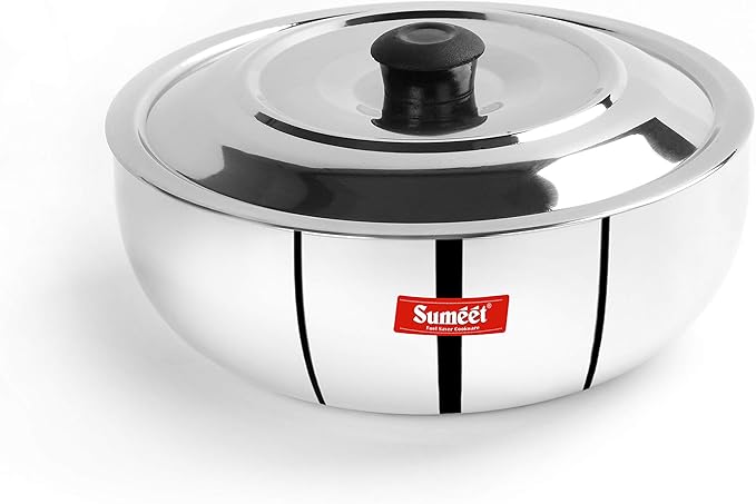 Sumeet 3mm Induction Bottom Aluminium Tasra with S.S. Lid (3.6Ltr 26.6cm)