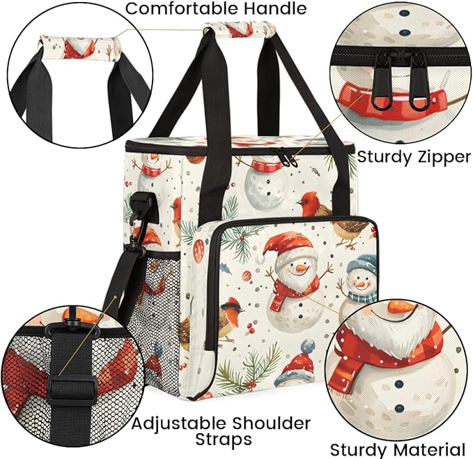 Fantastic Santa Claus Coffee Maker Carrying Bag Graffiti Santa Claus Travel Storage Bag Compatible with K-Mini or K-Mini Plus Single Serve Coffee Brewer Carrying Case with Pockets &amp Shoulder Str
