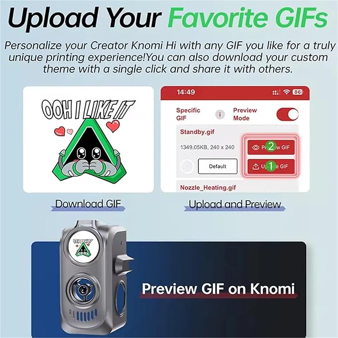 Original Knomi Hi for Creality Hi 3D Printer Smart Display Seamlesslal-time Print Monitoring Tool OTA Firmware Update
