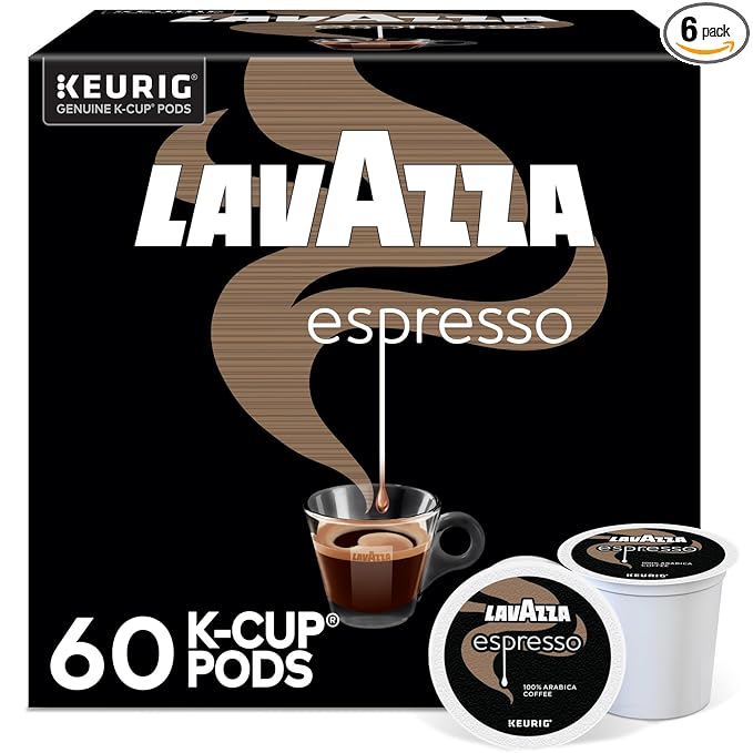 Lavazza Espresso Single-Serve Keurig K-Cup Pods Medium Roast Coffee 60-Count Box (6 Packs of 10)