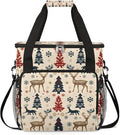 Christmas Deer Pine Coffee Maker Travel Bag for K-Mini or K-Mini Plus Single Serve Coffee Brewer Portable Storage Tote Case for Tarvel