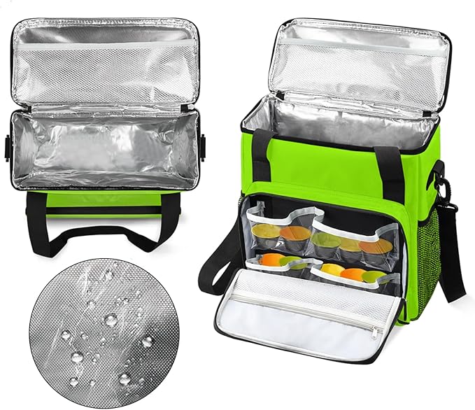 Grass Green Coffee Maker Carrying Bag Waterproof Insulated Leakproof Cooler Bag Portable Storage Tote Bag Organizer With Shoulder Strap