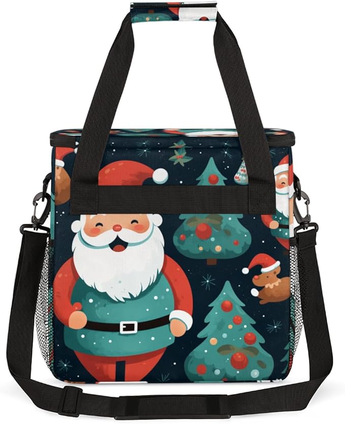 Xmas Santa Claus Coffee Maker Carrying Bag Magical Santa Claus Travel Storage Bag Compatible with K-Mini or K-Mini Plus Single Serve Coffee Brewer Carrying Case with Pockets &amp Shoulder Strap