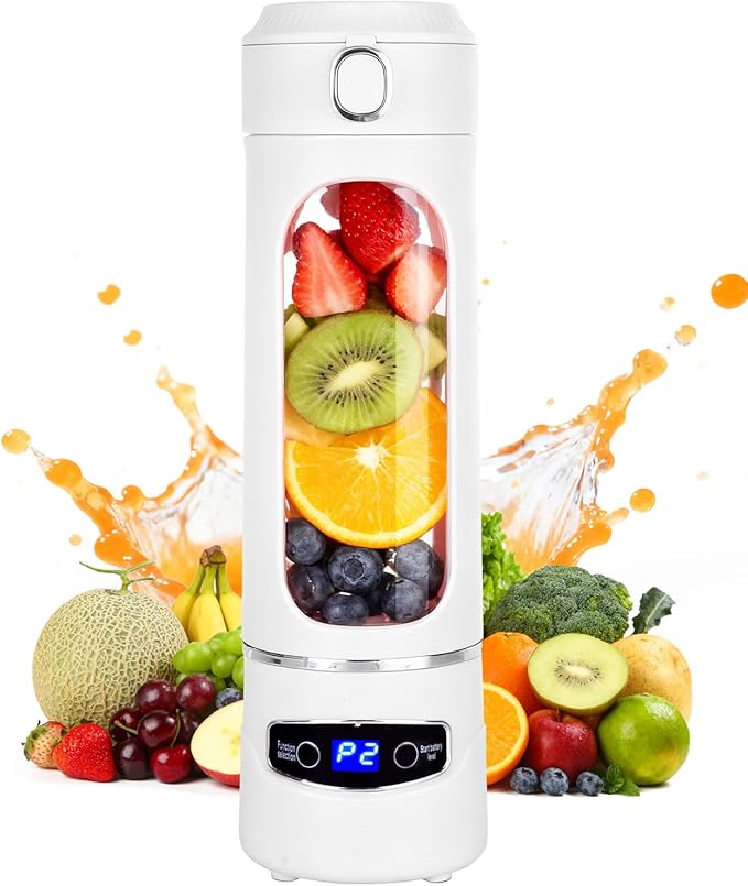 Personal Portable Blender - Smoothies &amp Shakes - 20Oz/600ml Large Capacity High Power Cordless Blender (White)
