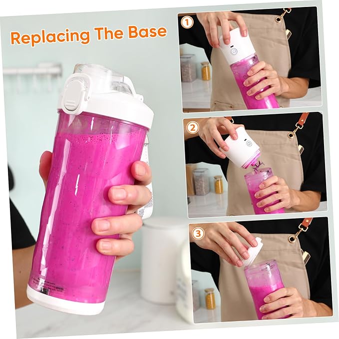 Portable Cordless Juicer Cup for Fresh Juice and Smoothies Transparent Blender with Easy Operation Stylish Design for Home Go Use