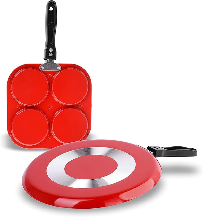 Sumeet 2.6mm Thick Non-Stick Cherry Cookware set (Dosa Tawa – 26.5cm Dia + Mini Multi Snack Maker – 19.5cm Dia)