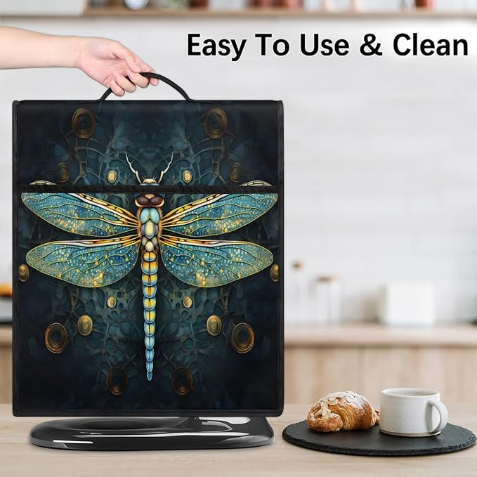 cfpolar Kitchen Aid Mixer Cover Compatible with 6-8 Quarts Animal Dragonfly Mandala Stand Mixer Cover Kitchen Aid Mixers Accessories Appliance Organizer Bag Dust Covers with Zipper Pocket