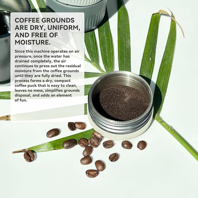Portable Electric Coffee Maker (No Self-Heating Requires Hot Water) – Compatible with K-Cup &amp Ground Coffee 5oz Reservoir Fast Extraction Single Serve Brewer for Camping RV Travel Office – B