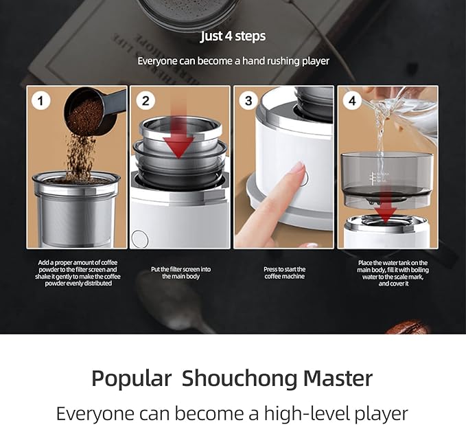 Portable Espresso MakerHigh Capacity Coffee MakerMini Automatic Drip Coffee Machine for GardenCampingTravelOffice